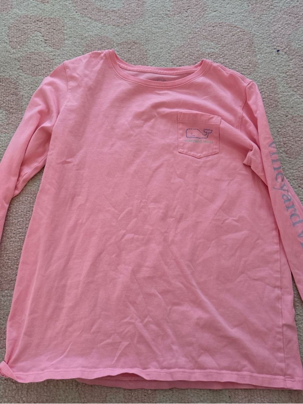 Vineyard Vines Long-Sleeve Pocket Tee in Light Pink